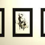 Black And White Modern Art Abstract Original 11x17..