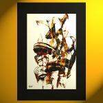 Original Contemporary Abstract 11x17 Painting ,,,,..